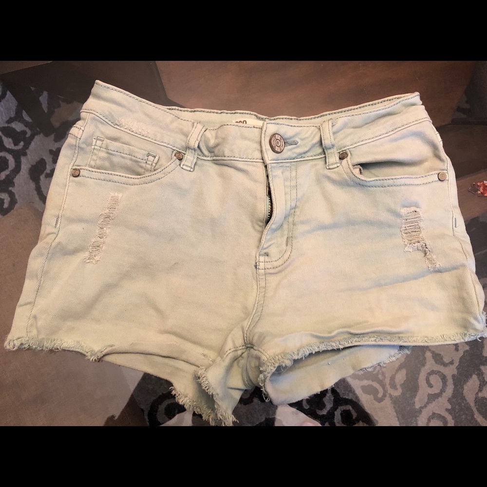 Light blue jean shorts